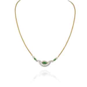 Emerald Eye Arc Necklace