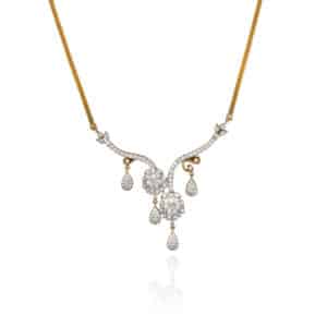 Asymmetric Marquise-Plume Necklace