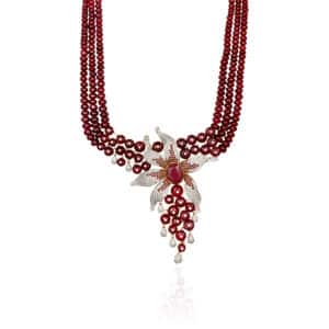 Crimson Lily Statement Necklace