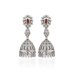 Crimson Bloom Jhumkaas