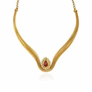 Scarlet Flame Gold Necklace