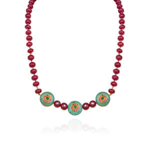 Crimson & Turquoise Garden Mala