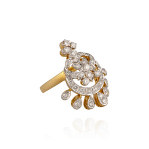 Floral Crescent Cocktail Ring