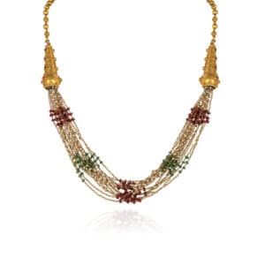 Tassel Multi-color Beads and Pearl Necklace