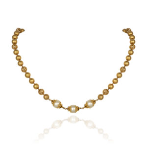 Golden Orb & Pearl Mala